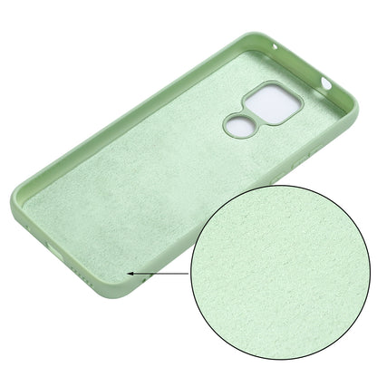 Solid Color Liquid Silicone Soft Phone Case Protective Shell with Strap for Motorola Moto G Play (2021)