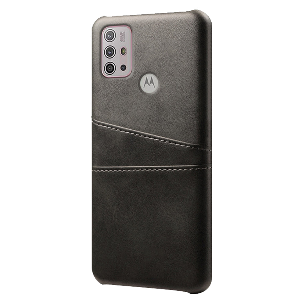 KSQ PU Leather Coated PC Mobile Phone Cover Protector with Card Slots for Motorola Moto G10/G30/G20