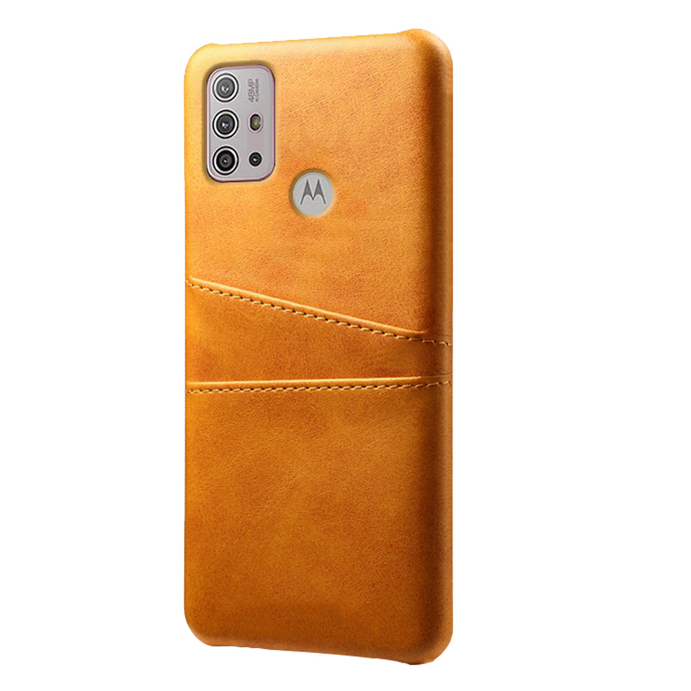 KSQ PU Leather Coated PC Mobile Phone Cover Protector with Card Slots for Motorola Moto G10/G30/G20