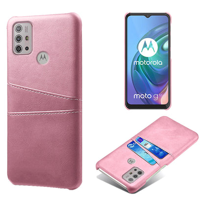 KSQ PU Leather Coated PC Mobile Phone Cover Protector with Card Slots for Motorola Moto G10/G30/G20