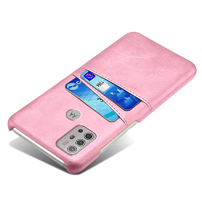 KSQ PU Leather Coated PC Mobile Phone Cover Protector with Card Slots for Motorola Moto G10/G30/G20