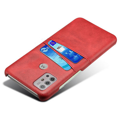 KSQ PU Leather Coated PC Mobile Phone Cover Protector with Card Slots for Motorola Moto G10/G30/G20