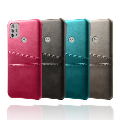 KSQ PU Leather Coated PC Mobile Phone Cover Protector with Card Slots for Motorola Moto G10/G30/G20