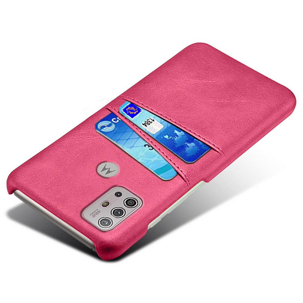 KSQ PU Leather Coated PC Mobile Phone Cover Protector with Card Slots for Motorola Moto G10/G30/G20