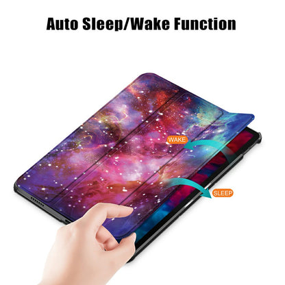 Pattern Printing Tri-Fold Stand Sleep/Wake Leather Tablet Cover Case for Lenovo Tab P11 Pro J716 / TB-J706F