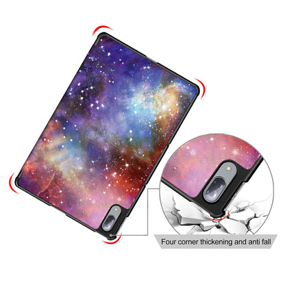 Pattern Printing Tri-Fold Stand Sleep/Wake Leather Tablet Cover Case for Lenovo Tab P11 Pro J716 / TB-J706F