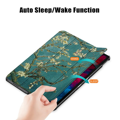 Pattern Printing Tri-Fold Stand Sleep/Wake Leather Tablet Cover Case for Lenovo Tab P11 Pro J716 / TB-J706F