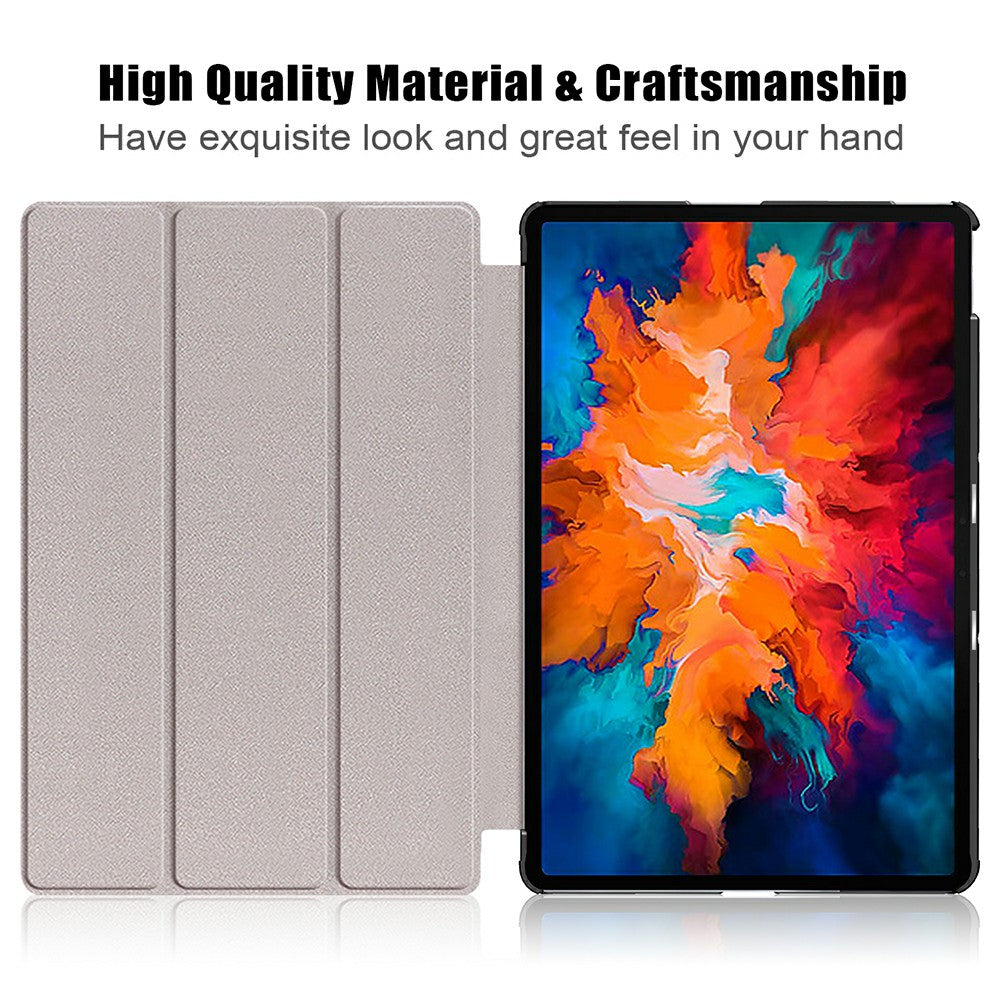 Pattern Printing Tri-Fold Stand Sleep/Wake Leather Tablet Cover Case for Lenovo Tab P11 Pro J716 / TB-J706F