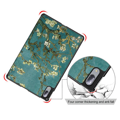 Pattern Printing Tri-Fold Stand Sleep/Wake Leather Tablet Cover Case for Lenovo Tab P11 Pro J716 / TB-J706F