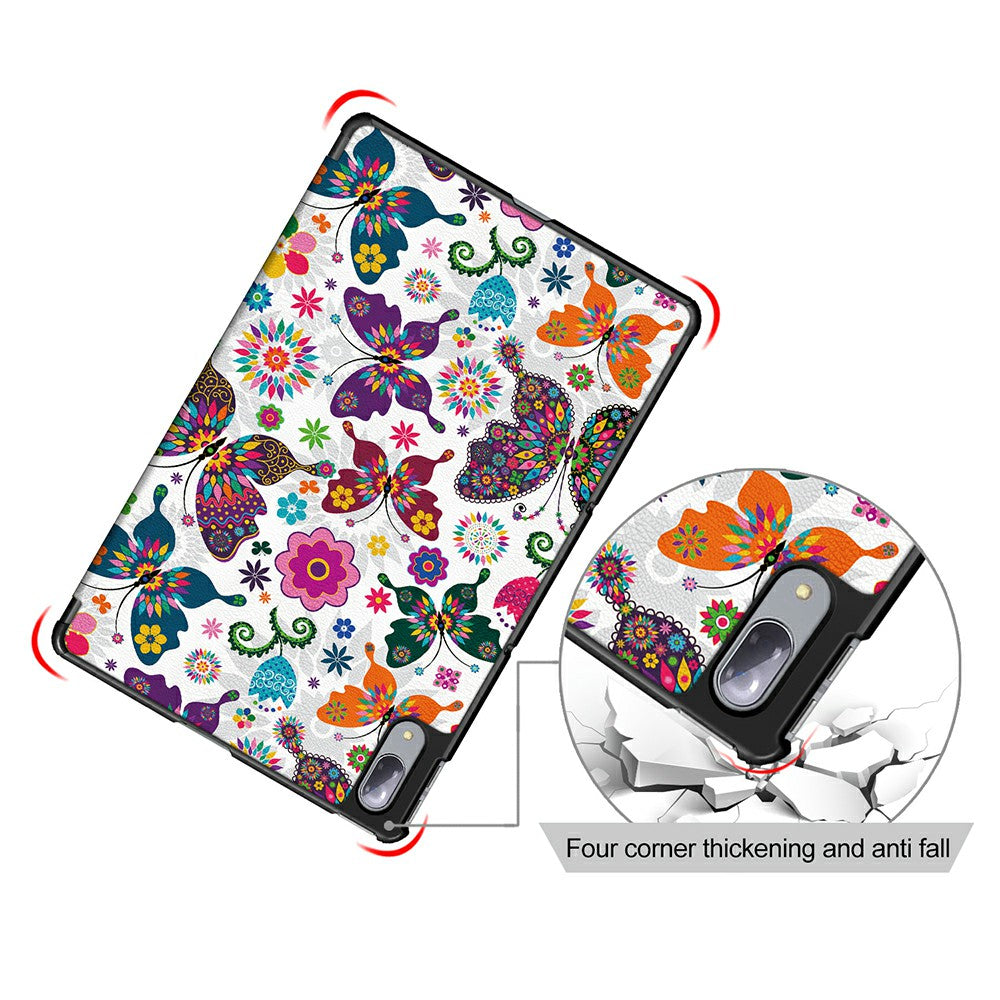 Pattern Printing Tri-Fold Stand Sleep/Wake Leather Tablet Cover Case for Lenovo Tab P11 Pro J716 / TB-J706F