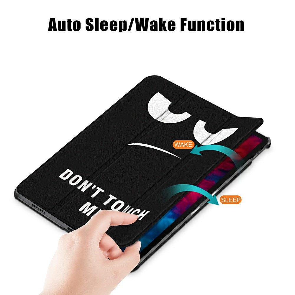 Pattern Printing Tri-Fold Stand Sleep/Wake Leather Tablet Cover Case for Lenovo Tab P11 Pro J716 / TB-J706F