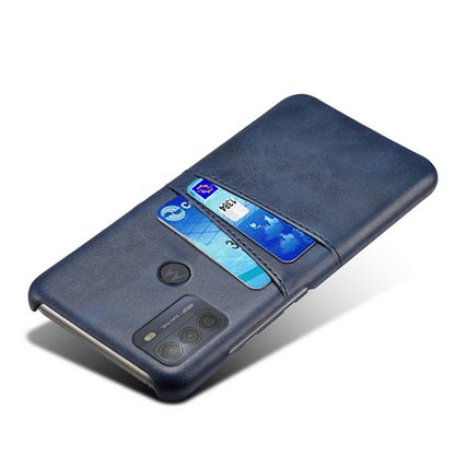 KSQ Double Card Slots PU Leather Coated PC Shell Cover Case for Motorola Moto G50