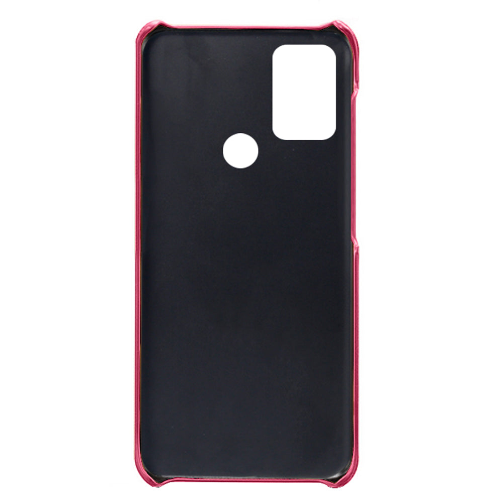 KSQ Double Card Slots PU Leather Coated PC Shell Cover Case for Motorola Moto G50