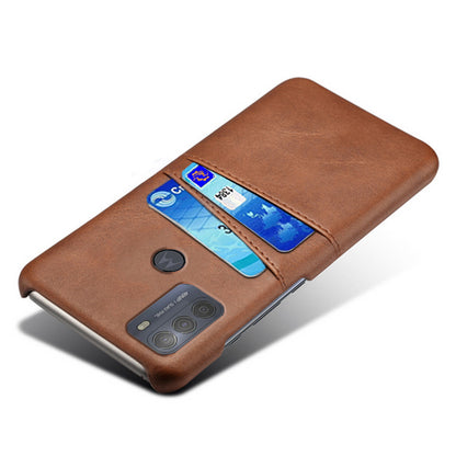 KSQ Double Card Slots PU Leather Coated PC Shell Cover Case for Motorola Moto G50