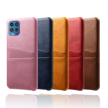 KSQ Double Card Slots PU Leather Coated PC Case for Motorola Moto G100 / Edge S