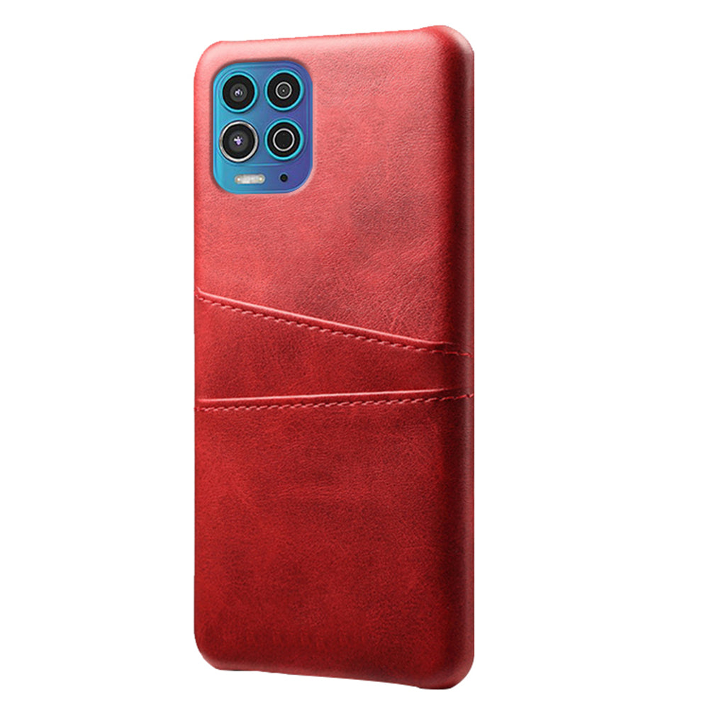 KSQ Double Card Slots PU Leather Coated PC Case for Motorola Moto G100 / Edge S