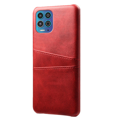 KSQ Double Card Slots PU Leather Coated PC Case for Motorola Moto G100 / Edge S