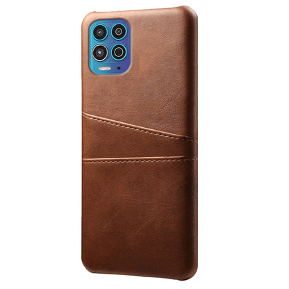 KSQ Double Card Slots PU Leather Coated PC Case for Motorola Moto G100 / Edge S