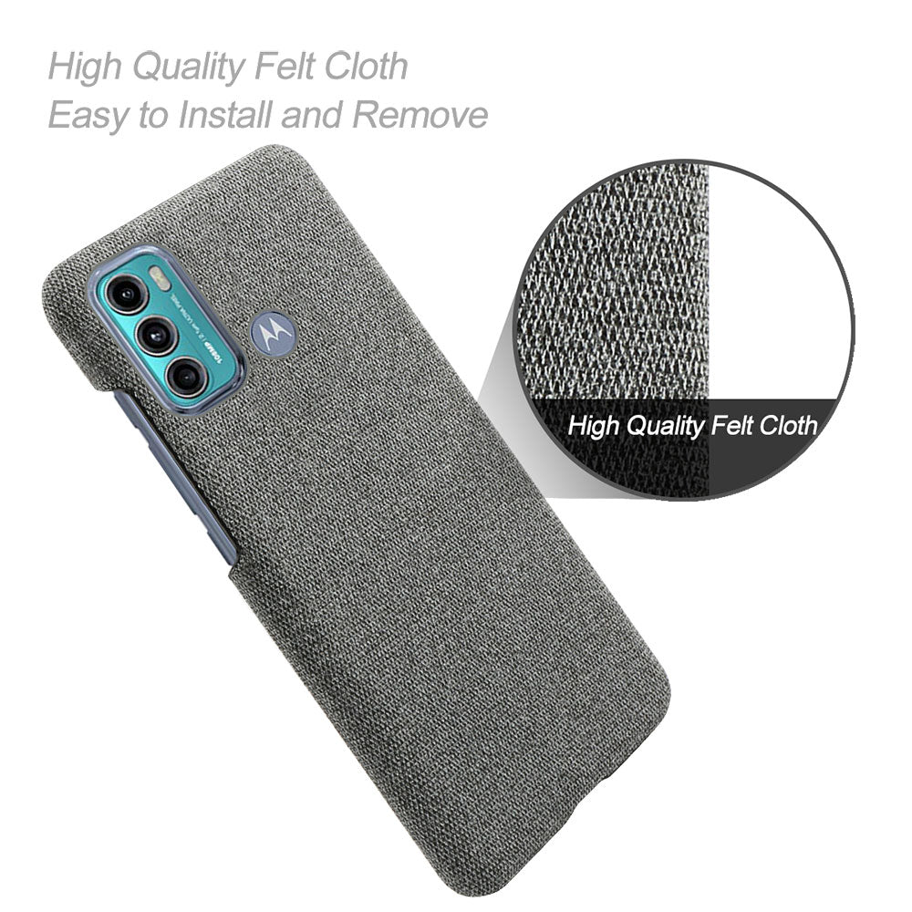 KSQ Well-Protected Solid Color Cloth Texture Plastic Hard Cover Case for 	Motorola Moto G60