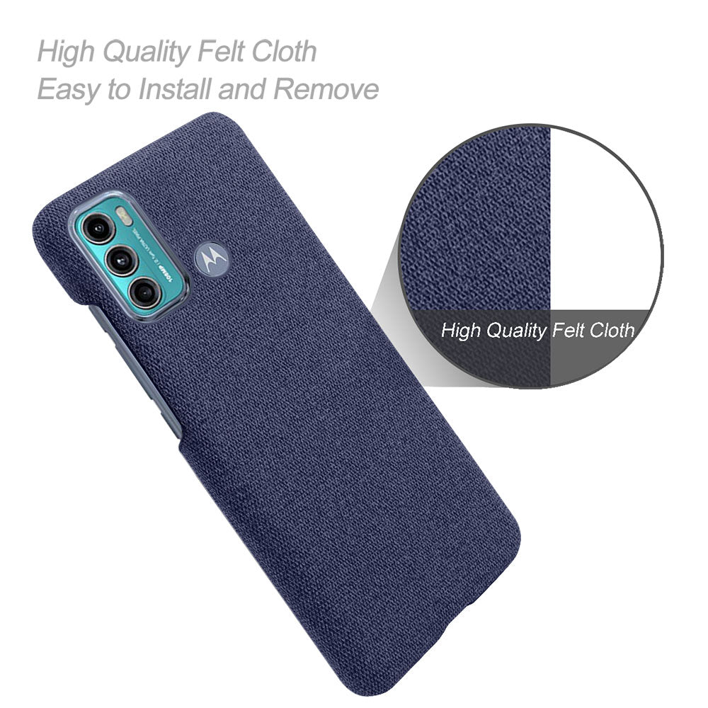 KSQ Well-Protected Solid Color Cloth Texture Plastic Hard Cover Case for 	Motorola Moto G60