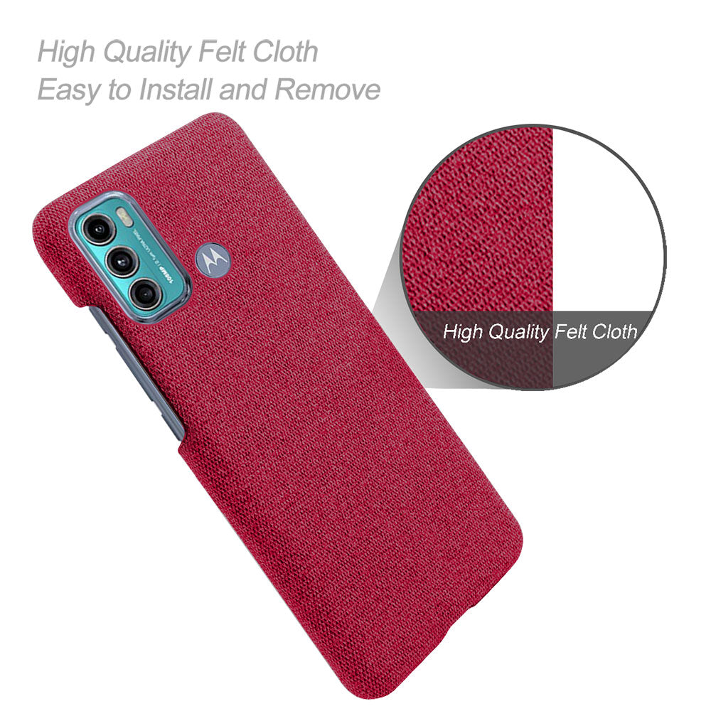 KSQ Well-Protected Solid Color Cloth Texture Plastic Hard Cover Case for 	Motorola Moto G60