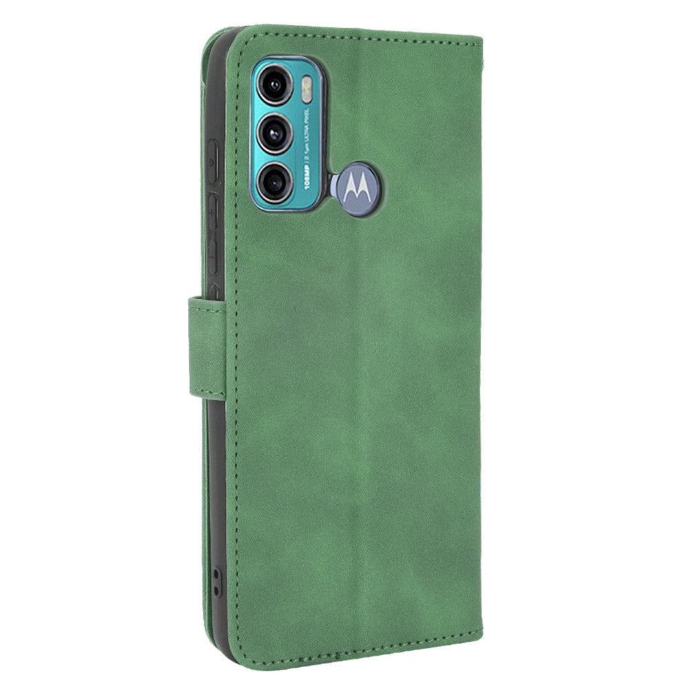 Skin-touch PU Leather Protective Phone Cover Supporting Stand Cover Wallet for Motorola Moto G60 / Moto G40 Fusion