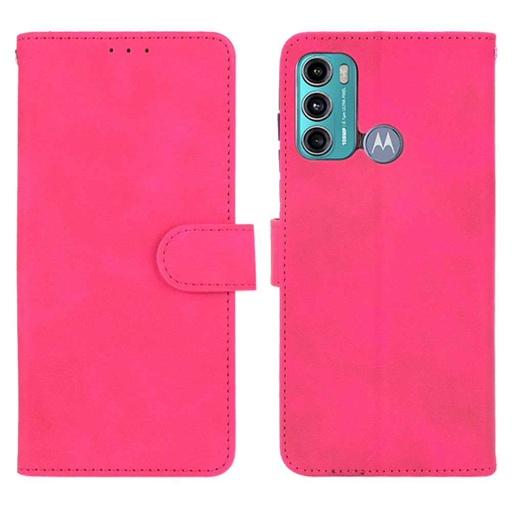 Skin-touch PU Leather Protective Phone Cover Supporting Stand Cover Wallet for Motorola Moto G60 / Moto G40 Fusion