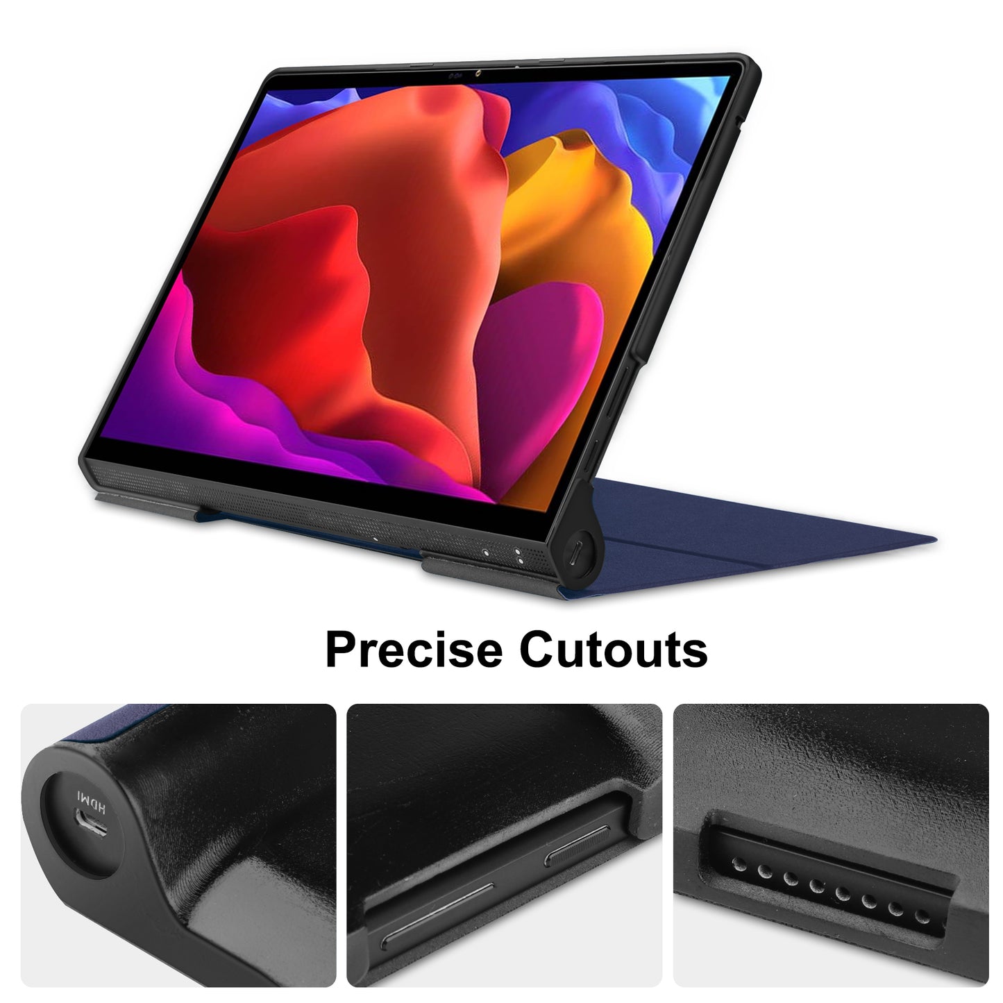 Plain PU Leather Case with Kickstand for Lenovo Yoga Pad Pro 13-inch/Yoga Tab 13