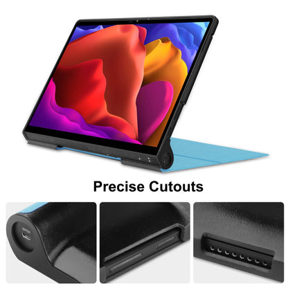 Plain PU Leather Case with Kickstand for Lenovo Yoga Pad Pro 13-inch/Yoga Tab 13