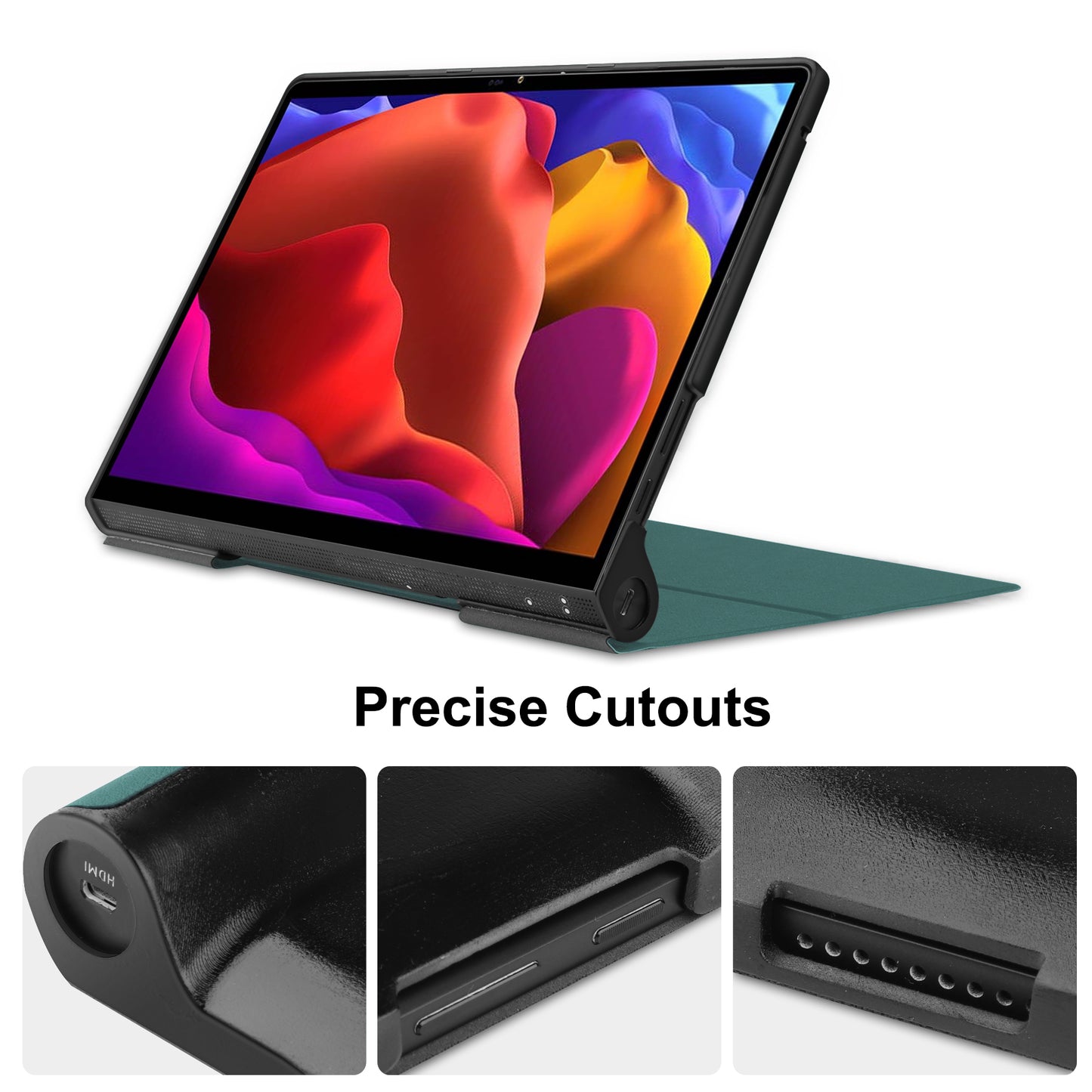 Plain PU Leather Case with Kickstand for Lenovo Yoga Pad Pro 13-inch/Yoga Tab 13