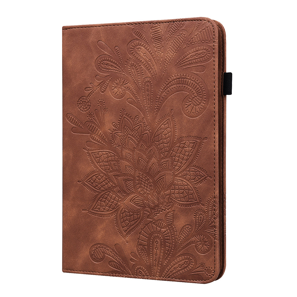 Leather Wallet Stand Tablet Cover with Flower Pattern Imprinting for Lenovo Tab M10 Plus/Smart Tab M10 FHD Plus TB-X606F/TB-606X