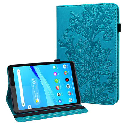 Leather Wallet Stand Tablet Cover with Flower Pattern Imprinting for Lenovo Tab M10 Plus/Smart Tab M10 FHD Plus TB-X606F/TB-606X