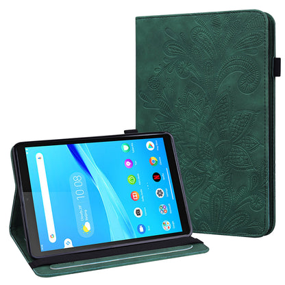 Leather Wallet Stand Tablet Cover with Flower Pattern Imprinting for Lenovo Tab M10 Plus/Smart Tab M10 FHD Plus TB-X606F/TB-606X