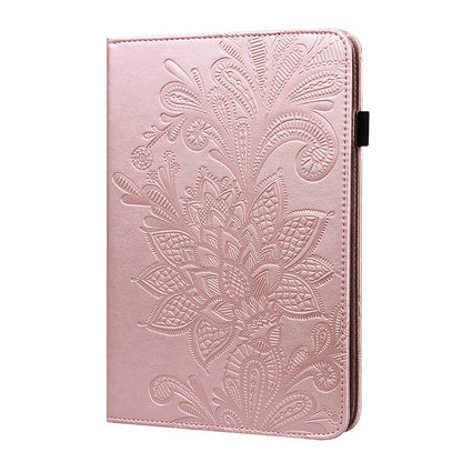 Leather Wallet Stand Tablet Cover with Flower Pattern Imprinting for Lenovo Tab M10 Plus/Smart Tab M10 FHD Plus TB-X606F/TB-606X