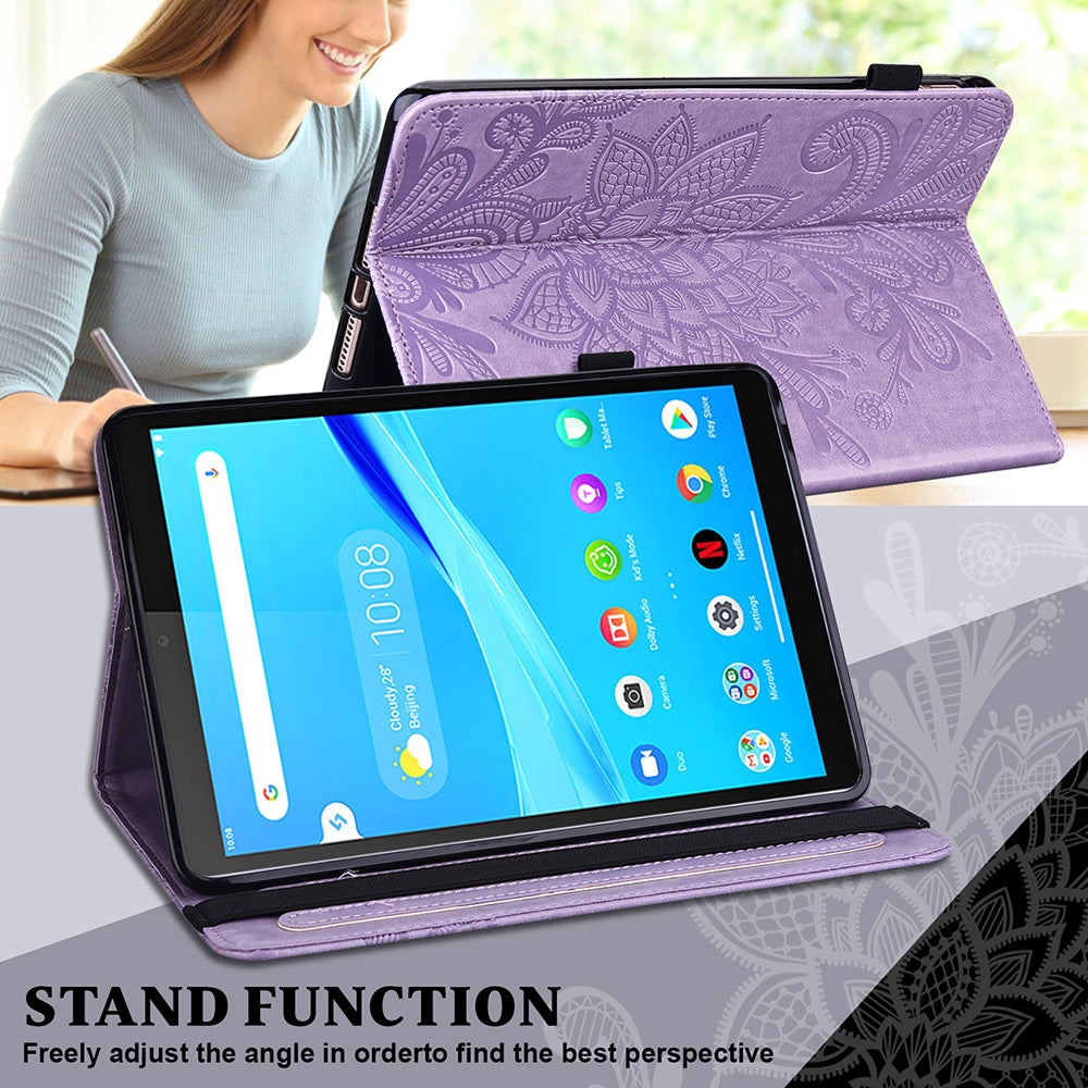 Flower Pattern Imprinting Leather Stand Tablet Cover for Lenovo Tab M8 8505X