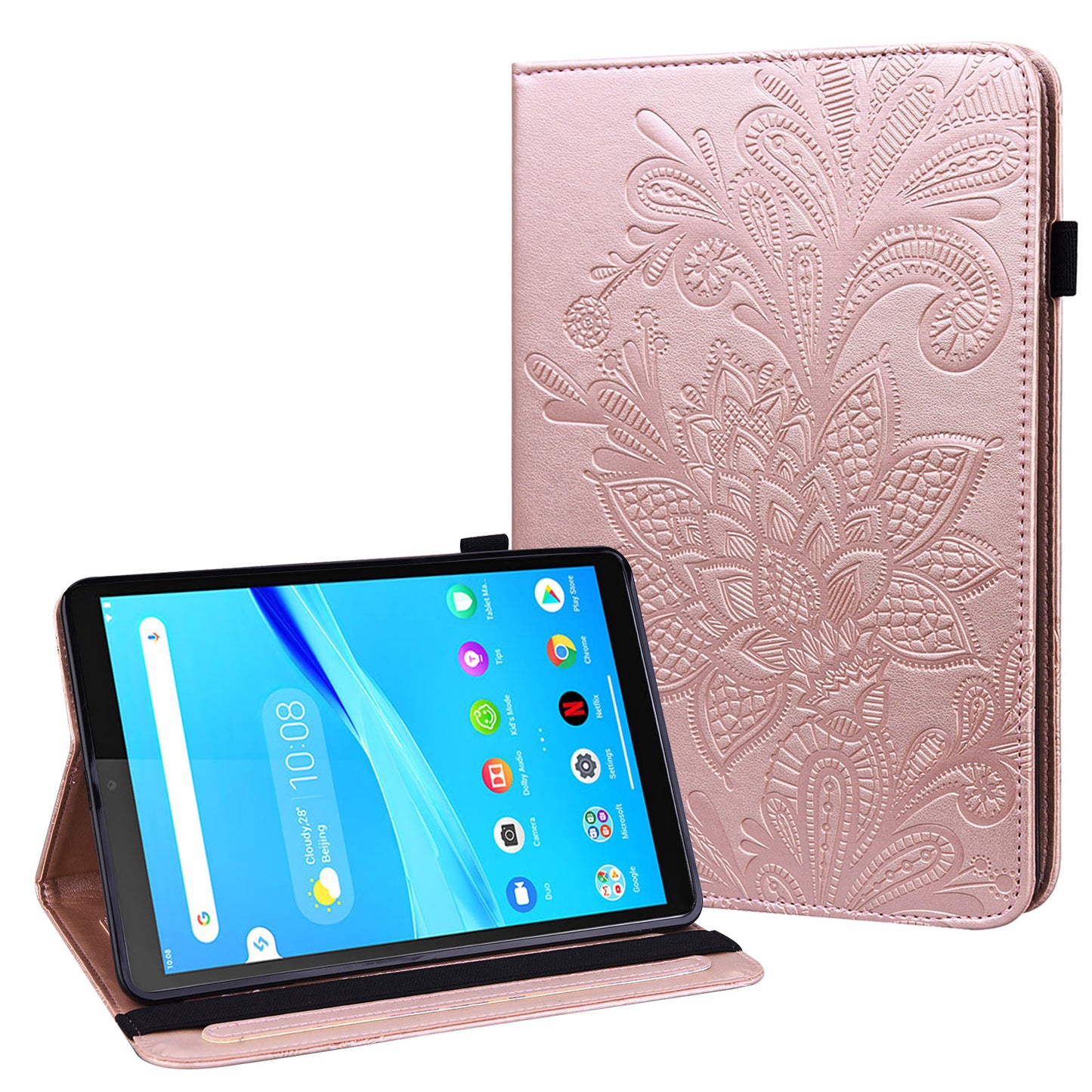 Flower Pattern Imprinting Leather Stand Tablet Cover for Lenovo Tab M8 8505X