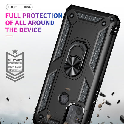 Drop-Proof Hybrid Phone Cover Shell with Ring Kickstand for Motorola Moto G50