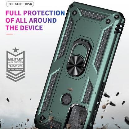 Drop-Proof Hybrid Phone Cover Shell with Ring Kickstand for Motorola Moto G50