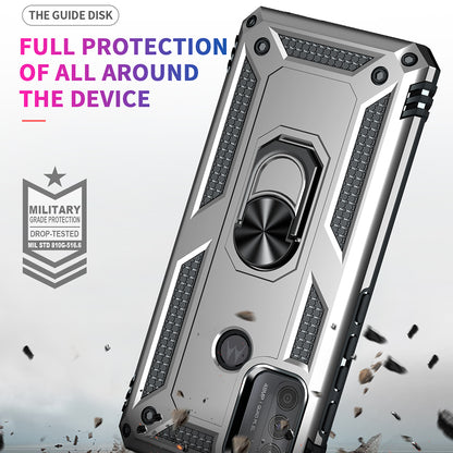 Drop-Proof Hybrid Phone Cover Shell with Ring Kickstand for Motorola Moto G50