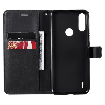 Wallet Design KT Leather Series-2 Solid Color Leather Phone Stand Shell with Strap for Motorola Moto E7 Power/Moto E7i Power