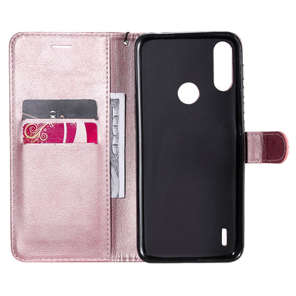 Wallet Design KT Leather Series-2 Solid Color Leather Phone Stand Shell with Strap for Motorola Moto E7 Power/Moto E7i Power