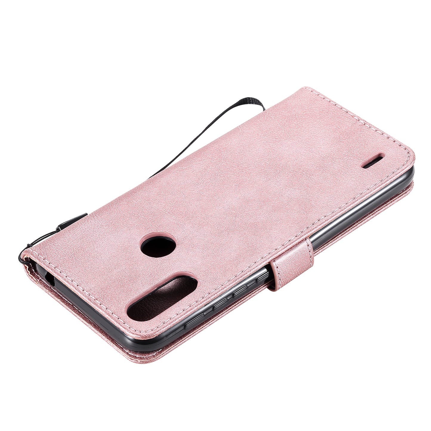 Wallet Design KT Leather Series-2 Solid Color Leather Phone Stand Shell with Strap for Motorola Moto E7 Power/Moto E7i Power