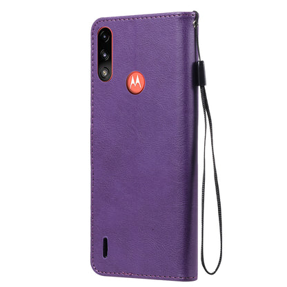 Wallet Design KT Leather Series-2 Solid Color Leather Phone Stand Shell with Strap for Motorola Moto E7 Power/Moto E7i Power