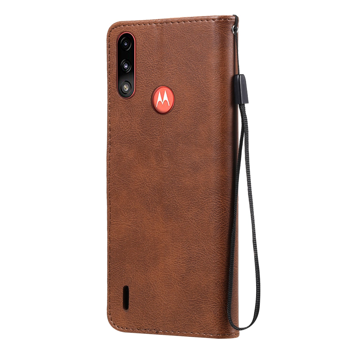 Wallet Design KT Leather Series-2 Solid Color Leather Phone Stand Shell with Strap for Motorola Moto E7 Power/Moto E7i Power