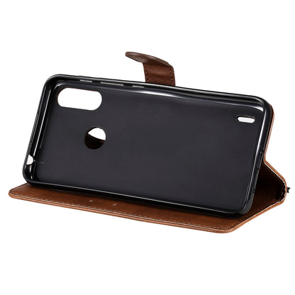 Wallet Design KT Leather Series-2 Solid Color Leather Phone Stand Shell with Strap for Motorola Moto E7 Power/Moto E7i Power