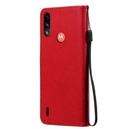 Wallet Design KT Leather Series-2 Solid Color Leather Phone Stand Shell with Strap for Motorola Moto E7 Power/Moto E7i Power