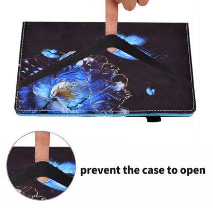 Full Body Protective Pattern Printing Elastic Band Stand Back Cover for Lenovo Tab M10 TB-X605F / Tab M10 HD TB-X505