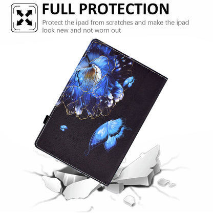 Full Body Protective Pattern Printing Elastic Band Stand Back Cover for Lenovo Tab M10 TB-X605F / Tab M10 HD TB-X505