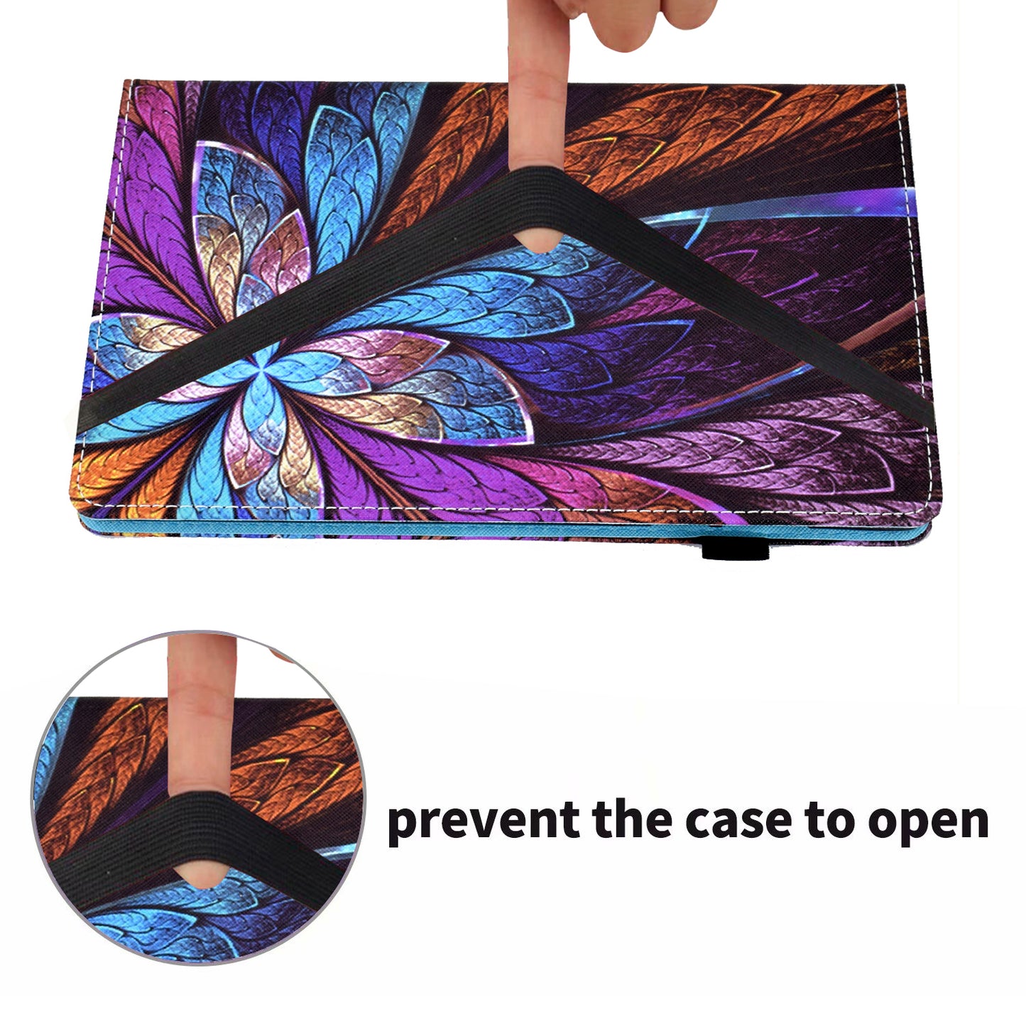 Full Body Protective Pattern Printing Elastic Band Stand Back Cover for Lenovo Tab M10 TB-X605F / Tab M10 HD TB-X505