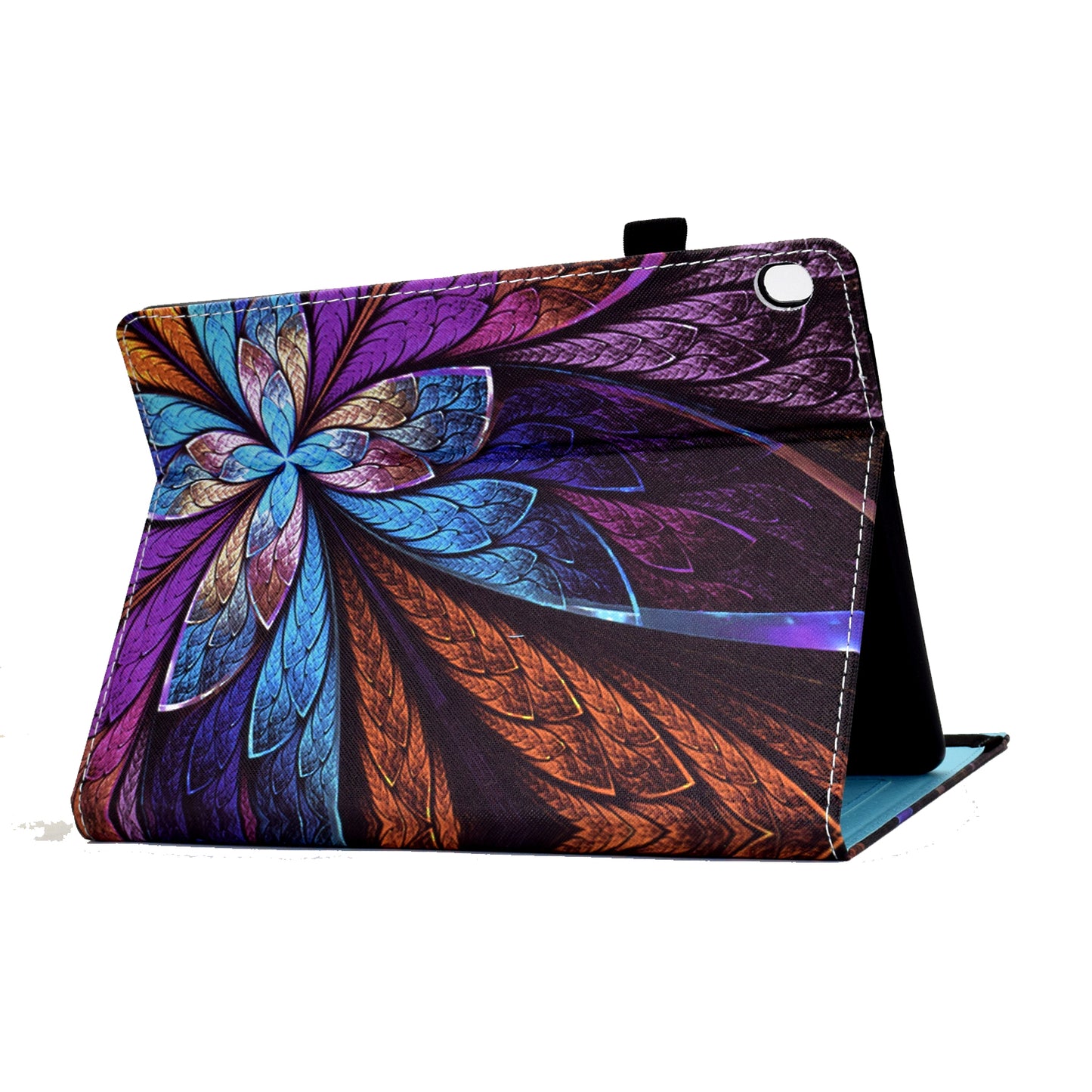 Full Body Protective Pattern Printing Elastic Band Stand Back Cover for Lenovo Tab M10 TB-X605F / Tab M10 HD TB-X505